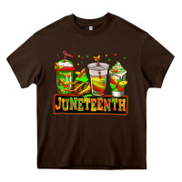 Chocolate Brown juneteenth afro coffee cups Heavy Core Tee - Jasminsmagicworld