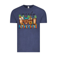 Vintage Denim moody before coffee Vintage Tee - MaliasSmallBusiness