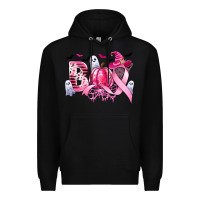 Boo Pink Pumpkin Witch Breast Cancer Premium Hoodie | Teevron