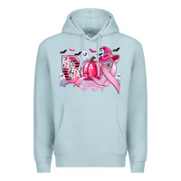 Blue Mist boo pink pumpkin witch breast cancer Premium Hoodie - CowGirlArtShop