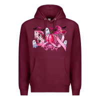 Burgundy boo pink pumpkin witch breast cancer Premium Hoodie - CowGirlArtShop