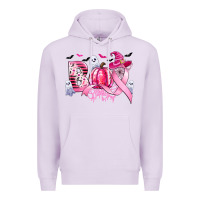 Lilac boo pink pumpkin witch breast cancer Premium Hoodie - CowGirlArtShop