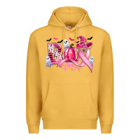 Mustard boo pink pumpkin witch breast cancer Premium Hoodie - CowGirlArtShop