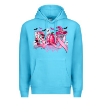 Ocean Blue boo pink pumpkin witch breast cancer Premium Hoodie - CowGirlArtShop