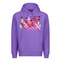Purple boo pink pumpkin witch breast cancer Premium Hoodie - CowGirlArtShop
