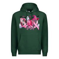 Sports Green boo pink pumpkin witch breast cancer Premium Hoodie - CowGirlArtShop