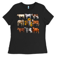 Black western cowsand sunflowers Ladies Tee - AdoDesignShop