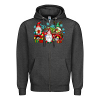 Charcoal Heather christmas gnome truck Zipper Hoodie - texasbilliewilder