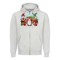 Dove Grey christmas gnome truck Zipper Hoodie - texasbilliewilder