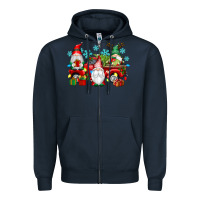 Navy christmas gnome truck Zipper Hoodie - texasbilliewilder