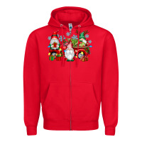 Red christmas gnome truck Zipper Hoodie - texasbilliewilder