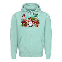 Seafoam christmas gnome truck Zipper Hoodie - texasbilliewilder