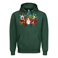 Sports Green christmas gnome truck Zipper Hoodie - texasbilliewilder