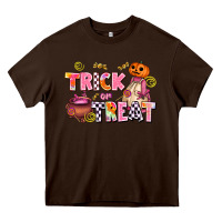 Chocolate Brown trıck or treat Heavy Core Tee - AdoDesignShop