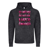 Vintage Black you are worthy you are beautiful Vintage Hoodie - MaliasSmallBusiness