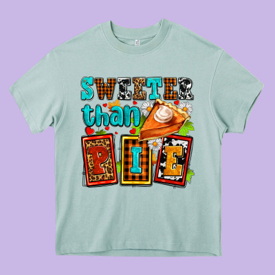 Sweeter Than Pie With Pumpkin Pie Heavy Core Tee Designed By Adodesignshop