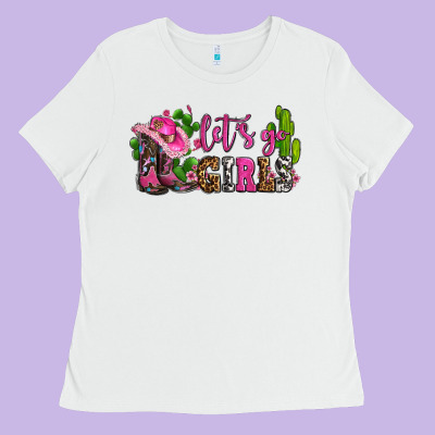 Lets Go Girls With Boots And Hats Ladies Tee Designed By Adodesignshop