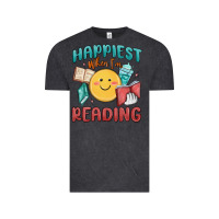 Vintage Black happiest when i'm reading Vintage Tee - MaliasSmallBusiness