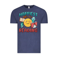 Vintage Denim happiest when i'm reading Vintage Tee - MaliasSmallBusiness