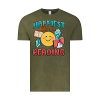 Vintage Olive happiest when i'm reading Vintage Tee - MaliasSmallBusiness
