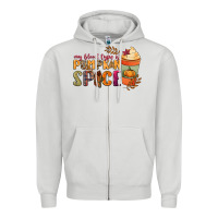 Dove Grey my blood type is pumpkin spice Zipper Hoodie - NancyCooperArtShop