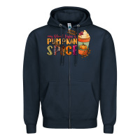 Navy my blood type is pumpkin spice Zipper Hoodie - NancyCooperArtShop