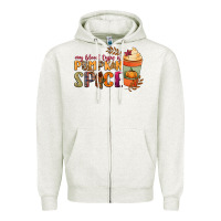 Oatmeal Heather my blood type is pumpkin spice Zipper Hoodie - NancyCooperArtShop