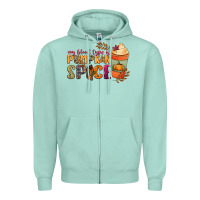 Seafoam my blood type is pumpkin spice Zipper Hoodie - NancyCooperArtShop