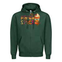 Sports Green my blood type is pumpkin spice Zipper Hoodie - NancyCooperArtShop