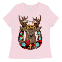 Bubblegum Pink christmas horseshoe Ladies Tee - JahusDesignShop