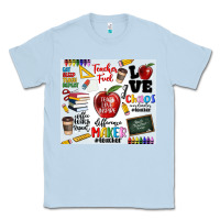 Dusty Blue teacher Classic Tee - MaliasSmallBusiness