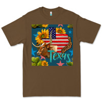 4th Of July Texas Map With Cow Seamless Pattern Premium Tee | Teevron