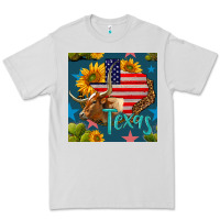 Dove Grey 4th of july texas map with cow seamless pattern Premium Tee - BundleAndBundleShop