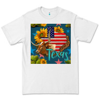 White 4th of july texas map with cow seamless pattern Premium Tee - BundleAndBundleShop