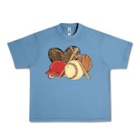 Pebble Blue softball Urban Heavy Tee - MaliasSmallBusiness