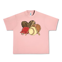 Salmon softball Urban Heavy Tee - MaliasSmallBusiness