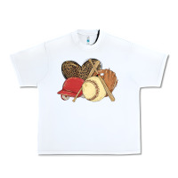 White softball Urban Heavy Tee - MaliasSmallBusiness