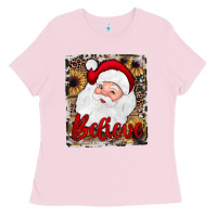 Bubblegum Pink believe santa Ladies Tee - JahusDesignShop