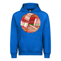 Cobalt african fabric pattern round earrings 2 Urban Hoodie - BundleAndBundleShop