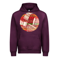 Mauve Wine african fabric pattern round earrings 2 Urban Hoodie - BundleAndBundleShop