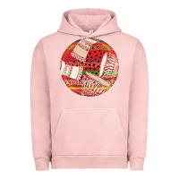 Pigment Salmon african fabric pattern round earrings 2 Urban Hoodie - BundleAndBundleShop