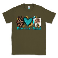 Army Green peace love dental Classic Tee - JahusDesignShop