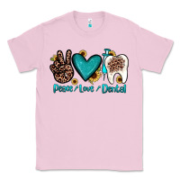 Bubblegum Pink peace love dental Classic Tee - JahusDesignShop
