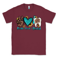Burgundy peace love dental Classic Tee - JahusDesignShop