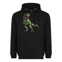 Black T-rex Heavyweight Hoodie - HowdyJamesFarm