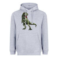 Heather Grey T-rex Heavyweight Hoodie - HowdyJamesFarm