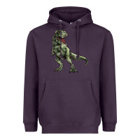 Plum T-rex Heavyweight Hoodie - HowdyJamesFarm