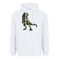 White T-rex Heavyweight Hoodie - HowdyJamesFarm
