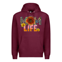 Burgundy Mom life Mother's Day Premium Hoodie - CowGirlArtShop