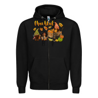 Black Thankful afro gnome Zipper Hoodie - NancyCooperArtShop